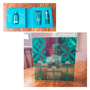 🎄🛁 NWT‼️ Bath & Body Works "Vanilla Bean Noel" 3-piece Travel Set in Gift Box